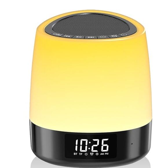 White NoiseMachine 34 Sounds 8 Colors Battery Powered Alarm Clock Bluetooth - Picture 1 of 7